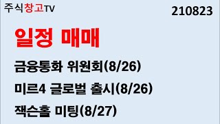 일정매매(210823)-일진다이아 보령제약 넷마블 위메…