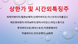 [시간외특징]씨케이에이치/텔콘RF제약/신테카바이오/이스…