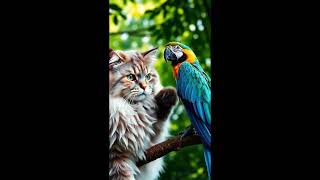 시베리안 고양이와 청금강앵무 - Puppy &amp; …