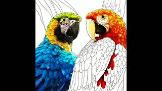 예쁜 홍금강 앵무들♡♡ ♦️♦️♥️♥️