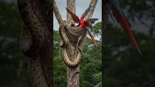 홍금강 vs 아나콘다 #새 #뱀